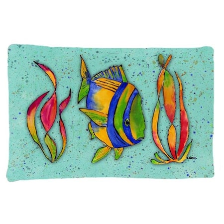 Carolines Treasures Carolines Treasures 8569PILLOWCASE 20.5 x 30 in. Tropical Fish on Teal Moisture Wicking Fabric Standard Pillow Case 8569PILLOWCASE